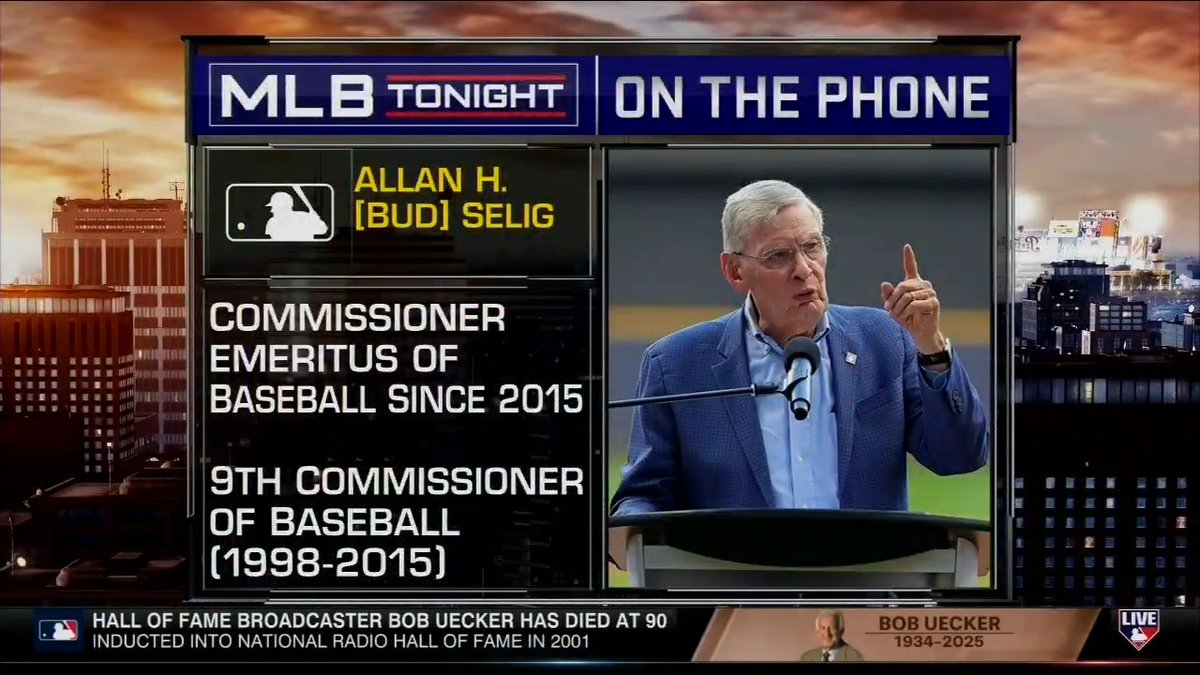 "We were two Milwaukee kids... Bob was a baseball guy, and he was just remarkable." MLB Commissioner Emeritus and former Milwaukee Brewers owner Bud Selig joins #MLBTonight to share his love and appreciation for the late, great Bob Uecker.