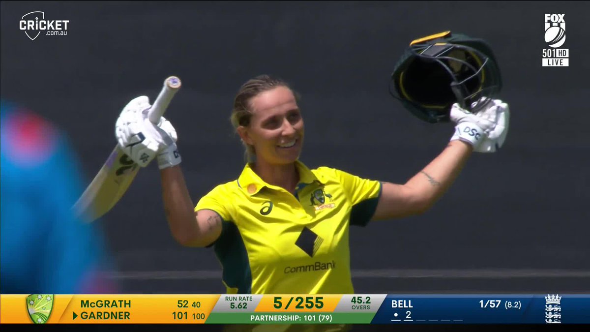 MAIDEN TON!! Ash Gardner brings up three figures for Australia for the first time, what a knock! #Ashes #AUSvENG