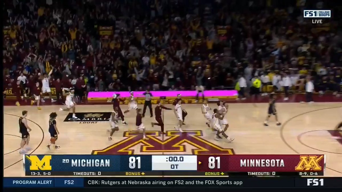 DAWSON GARCIA! AT THE BUZZER. FROM THE LOGO. FOR THE WIN. Minnesota Men's Basketball x #B1GMBBall