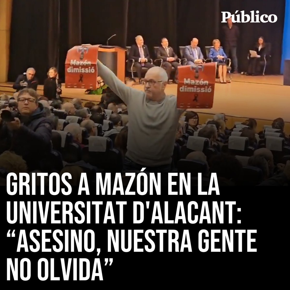 Gritos a Mazón en la Universitat d'Alacant: ”Asesino, nuestra gente no olvida que fue enviada a trabajar a pesar de todas las alertas”. 👉 Acción organizada por Alacant OJS
