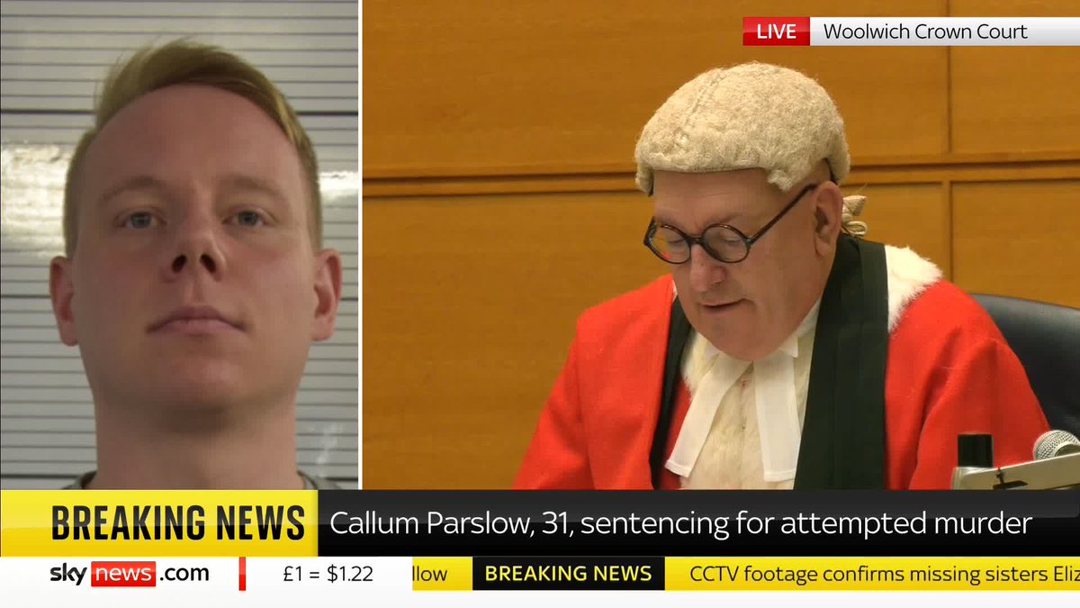 BREAKING: Callum Parslow, 31, is sentenced to life in prison and will serve a minimum of 22 years and eight months after trying to murder an asylum seeker at a Worcestershire hotel 📺 Sky 501, Virgin 602, Freeview 233 and YouTube