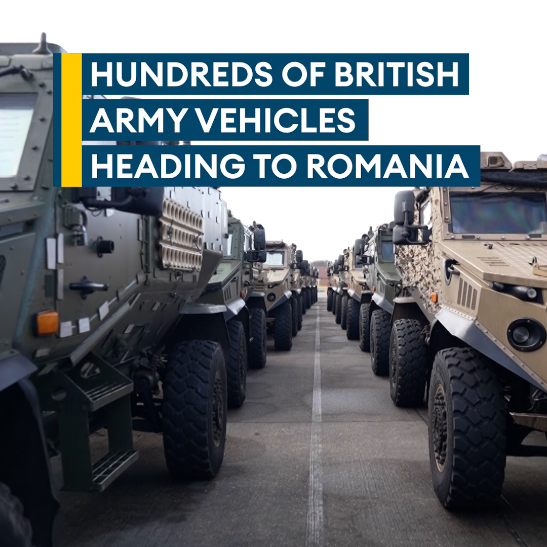 Hundreds of British military vehicles have been loaded onto ferries in Hampshire ready to be transported for the first deployment of Nato’s Allied Reaction Force 🚙 About 2,500 UK troops will follow them for #ExSteadfastDart25 Find out more ➡️