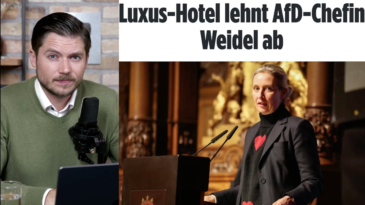 In Hamburg storniert ein Luxushotel die Reservierung von Alice Weidel. Der Grund? Check-In unter falschem Namen. Heißt es. Man will sich zu den Umständen nicht äußern, dann äußert man sich aber doch. Öffentlich gemacht von Leykenda und aufgegriffen von Hamburger Abendblatt.