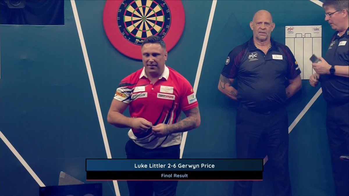 The World and defending champion, Luke Littler, is out! Gerwyn Price marches into the semi-final decisively 💪 #ITVSport | #BahrainDartsMasters | #WorldSeriesDarts