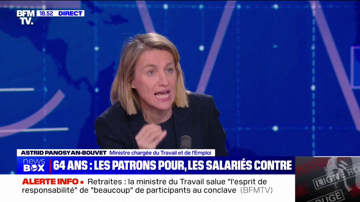🔴ALERTE INFO Astrid Panosyan-Bouvet , la ministre chargée du Travail : "Il y a une vraie réflexion à avoir sur l'effort des retraités au financement de la protection sociale" Qu'en pensez-vous ?