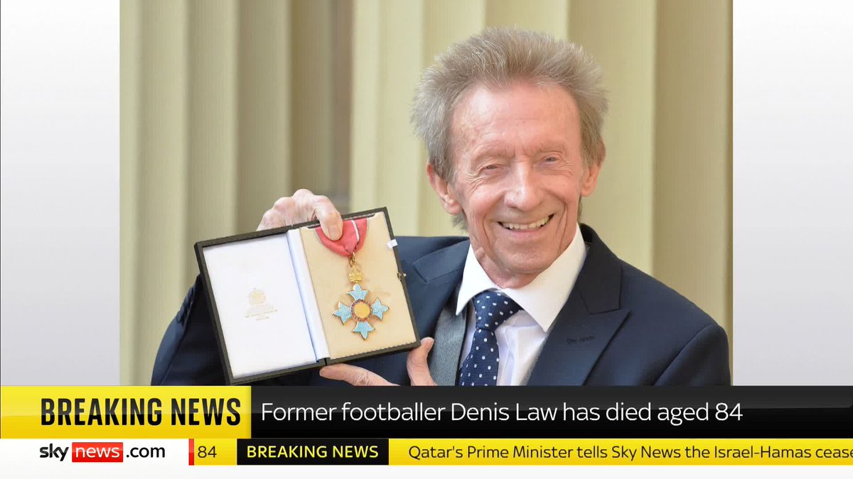 BREAKING: Former Manchester United and Scotland footballer Denis Law has died, at the age of 84 Read more 🔗 📺 Sky 501, Virgin 602, Freeview 233 and YouTube