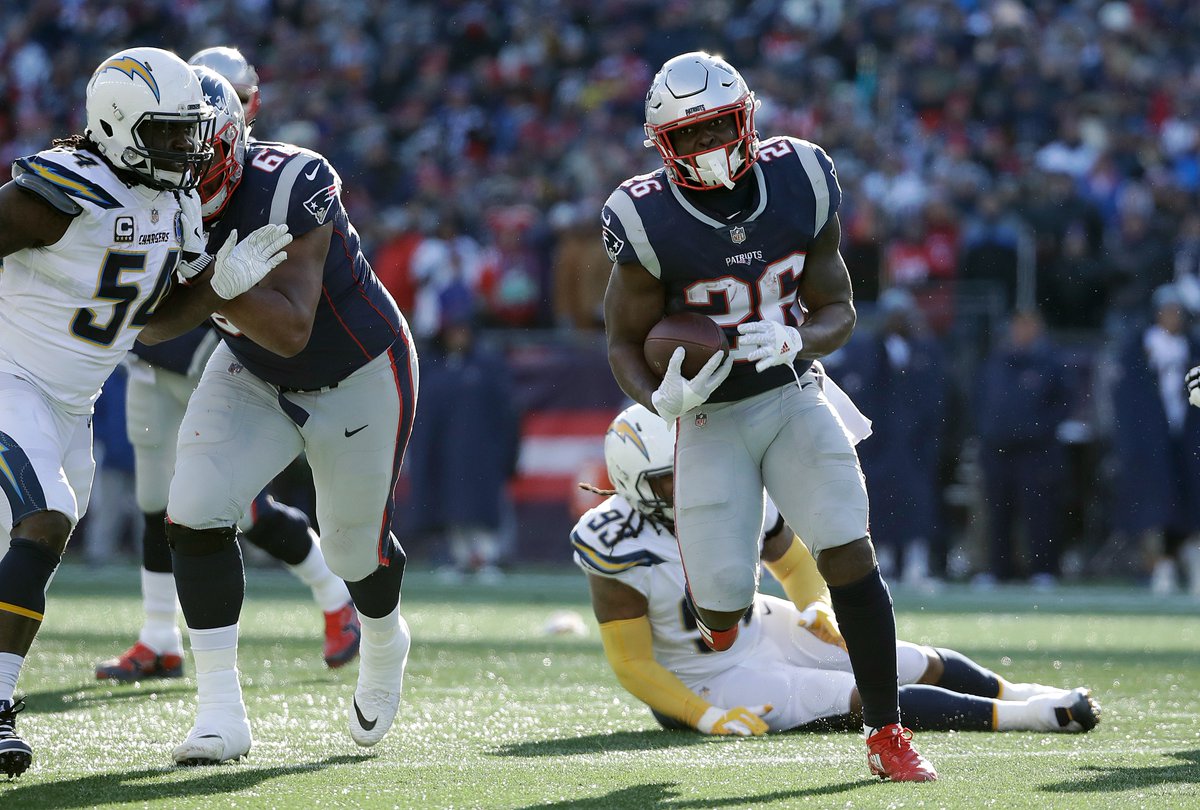 Sony Michel had himself a day in the 2018 Divisional Round: 😤 129 rushing yards 😤 3 TDs