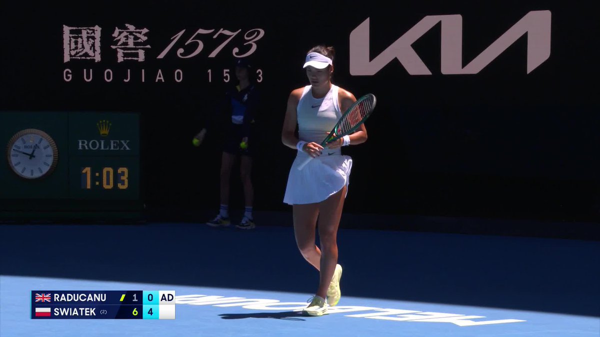 We are all spelling speed incorrectly; it should be spelt 𝑺𝒘𝒊𝒂𝒕𝒆𝒌 🤩 Iga advances into the fourth round, defeating Raducanu 6-1 6-0. Wide World of Sports • ESPN • @eurosport • WOWOWテニス • Iga Świątek • #AusOpen • #AO2025
