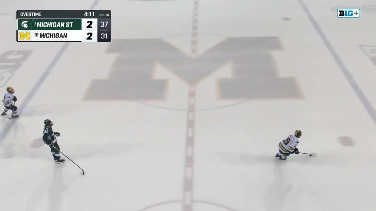 MICHIGAN UPSETS #1 MICHIGAN STATE AND GARRETT SCHIFSKY HIT THE VIOLIN CELLY 🎻 (via Michigan Hockey)