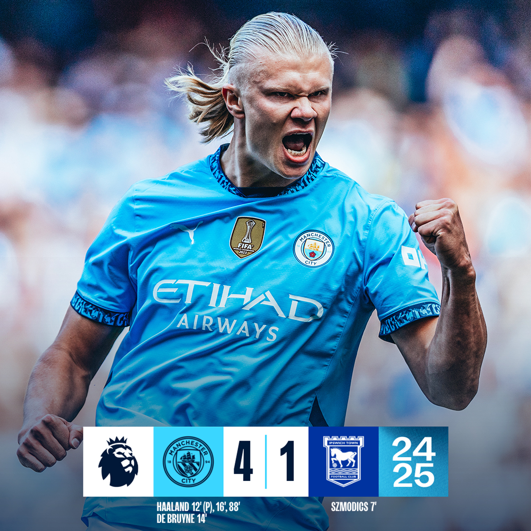 A hat-trick for Erling Haaland last time we faced Ipswich 💪