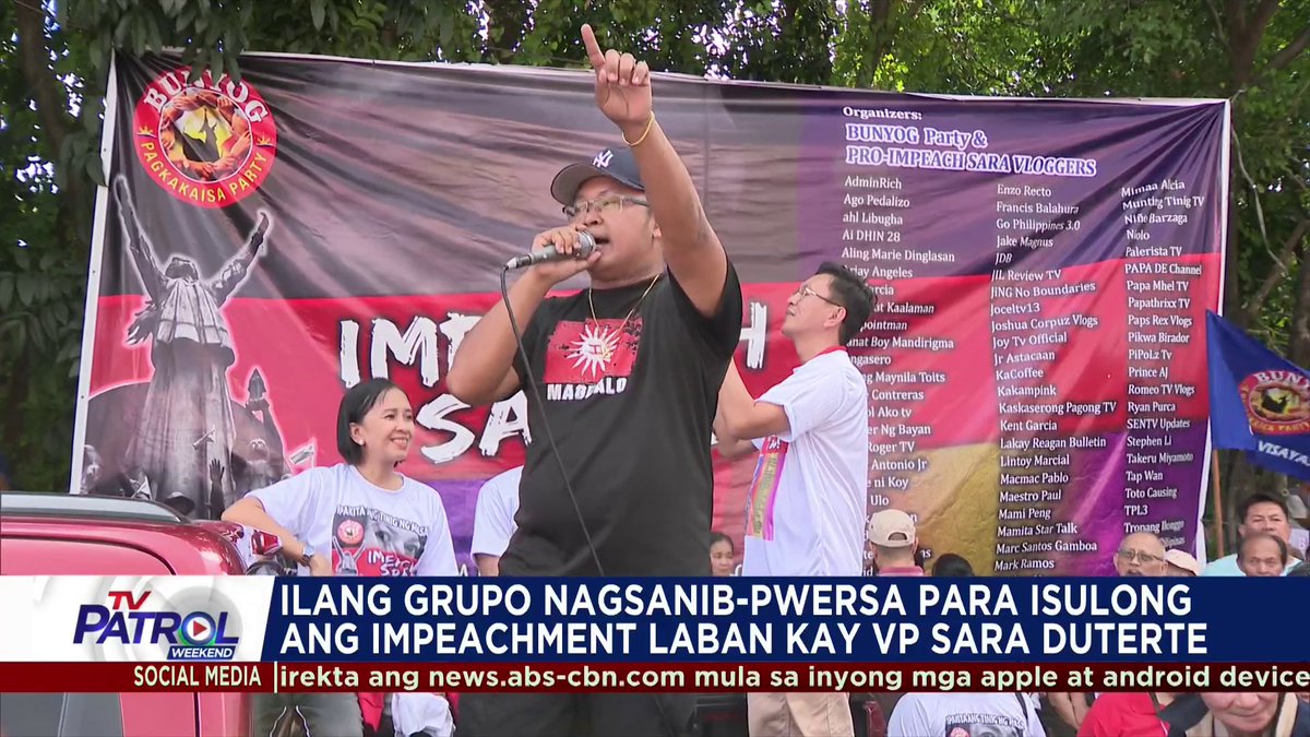 Nagsanib-puwersa ang ilang grupong nagtipon sa harap ng EDSA People Power Monument para isulong ang impeachment laban kay Vice President Sara Duterte. Buong balita: