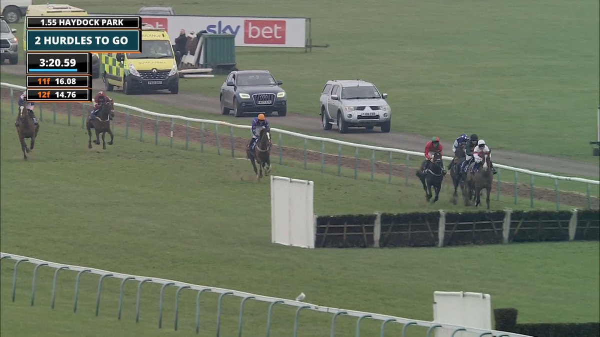 Another surprise winner! 💥 Dedicated Hero looks beaten but roars back to take the Sky Bet Supreme Trial Rossington Main Novices' Hurdle 🥇 #ITVRacing | Haydock Park Races | ryan mania | Sandy Thomson