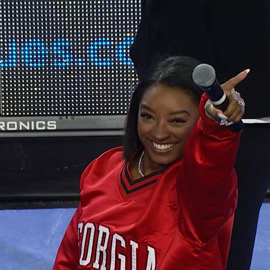 Simone Biles calls the Dawgs 🐐🥇 espnW | Georgia Gymnastics