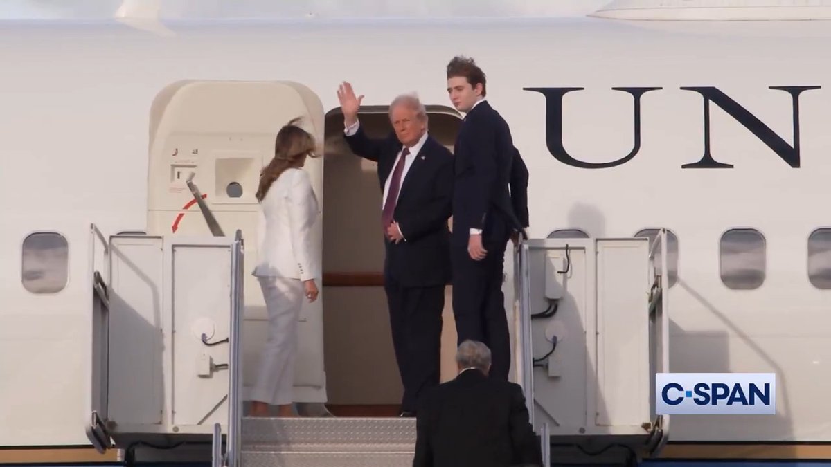 President-elect Donald Trump departs Florida en route to Washington, DC for the inauguration.