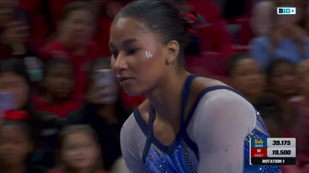 The first 🔟 in the @BigTen for the Bruins belongs to Jordan Chiles on uneven bars! 💻: B1G+ #GoBruins