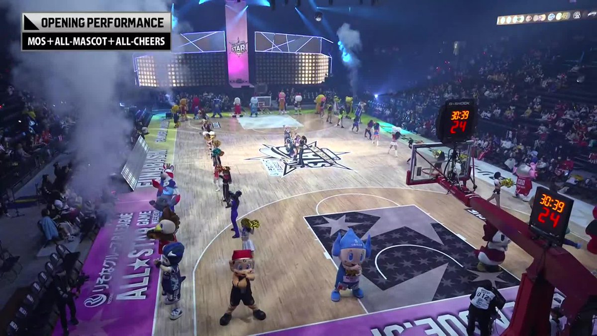 #Bリーグオールスター ならでは！！ 最高のコラボレーションがDAY2開幕の合図📣✨️ 「MOS × ALL-STAR MASCOTS × ALL-STAR CHEERLEADERS」 B1全クラブのマスコットとチアリーダー、そしてMOSさんのパフォーマンスは必見です👀💫 MOS #Bリーグ #りそなグループ
