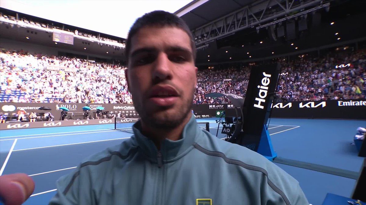 A class act, Carlitos. "You will be where you deserve. Get well soon, Jack!" 🥹 #AusOpen • #AO2025