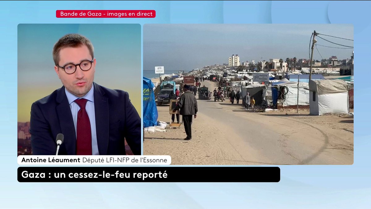 ⚡️ 🗣 "Ce cessez-le-feu est très fragile, il y a encore eu des Palestiniens assassinés ces derniers jours. De part et d'autre, il y a des manières de faire qui peuvent être dangereuses, mais ce cessez-le-feu est quand même un espoir" affirme le député LFI, Antoine Léaument qui plaide pour une "solution à deux états".