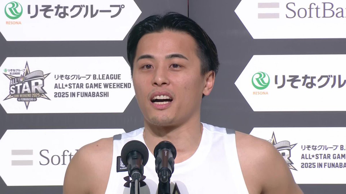 史上初となる2度目の #Bリーグオールスター MVPを受賞した富樫選手✨ 篠山選手・ギブス選手への想い、そして #Bリーグ への熱い想いを語りました! Yuki Togashi 富樫勇樹 千葉ジェッツふなばし 🛫PAINT IT JETS✨ #りそなグループ