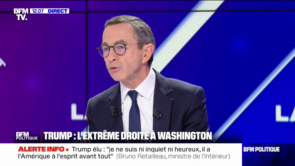 "Il y a quelque chose de dérisoire à toquer à la porte pour être là", déclare Bruno Retailleau concernant la participation de l'extrême droite à l'investiture de Donald Trump