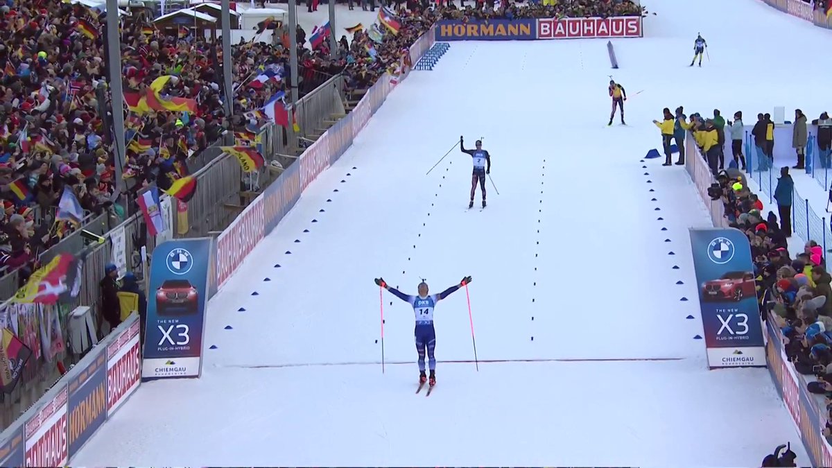 Celebrating that first World Cup win! Bravo, Tommy! 🇮🇹👏 Watch all competitions live on and Fisiofficial #biathlon