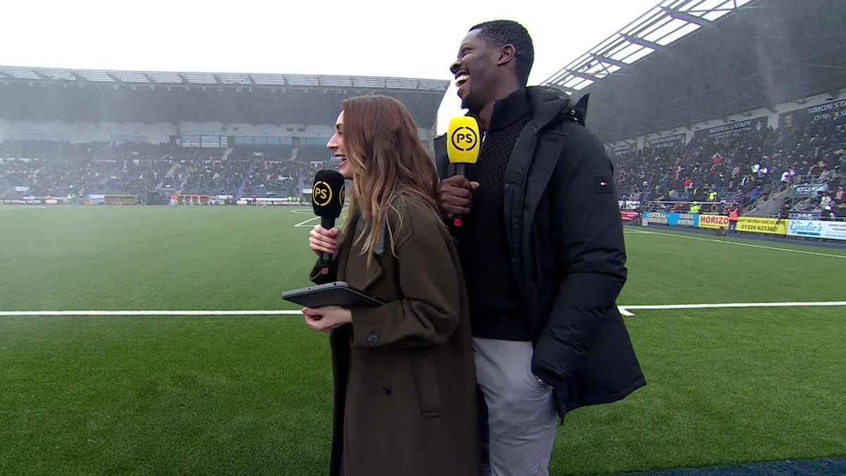 "Are we about to get soaked here?!" 💦 Connie McLaughlin and Marvin Bartley in the wrong place at the wrong time 😂 #ScottishCup