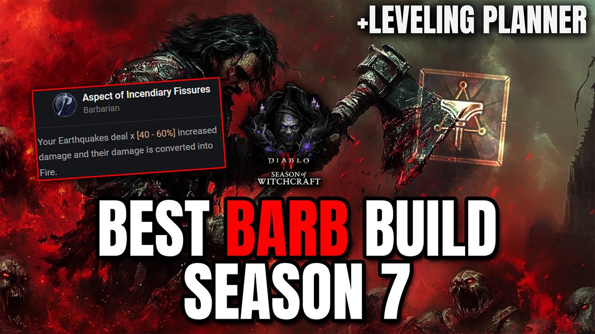 Barb is back strong 💪 As one of the strongest in S-Tier & for sure the coolest looking Builds the HotA Earthquake Barb is set to dominate in Season 7 once more! 🔥 Who do you choose as your Starter Class? Full Video: #DiabloIV