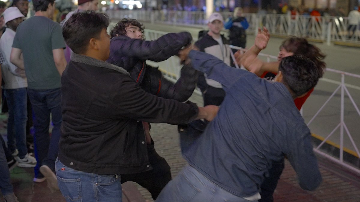 Brawls break out 1-18-2025 6th Street Austin TX fight #fights #brawl #police #6thstreet #texas