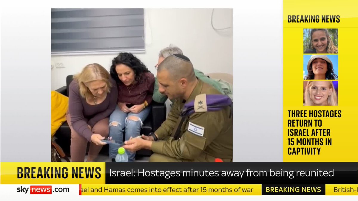 'These are incredibly emotional scenes because, for all of us here in Israel, this is an open wound in our society.' Israeli government spokesperson David Mencer holds back tears as he speaks to Sky News about the release of the three Israeli hostages.
