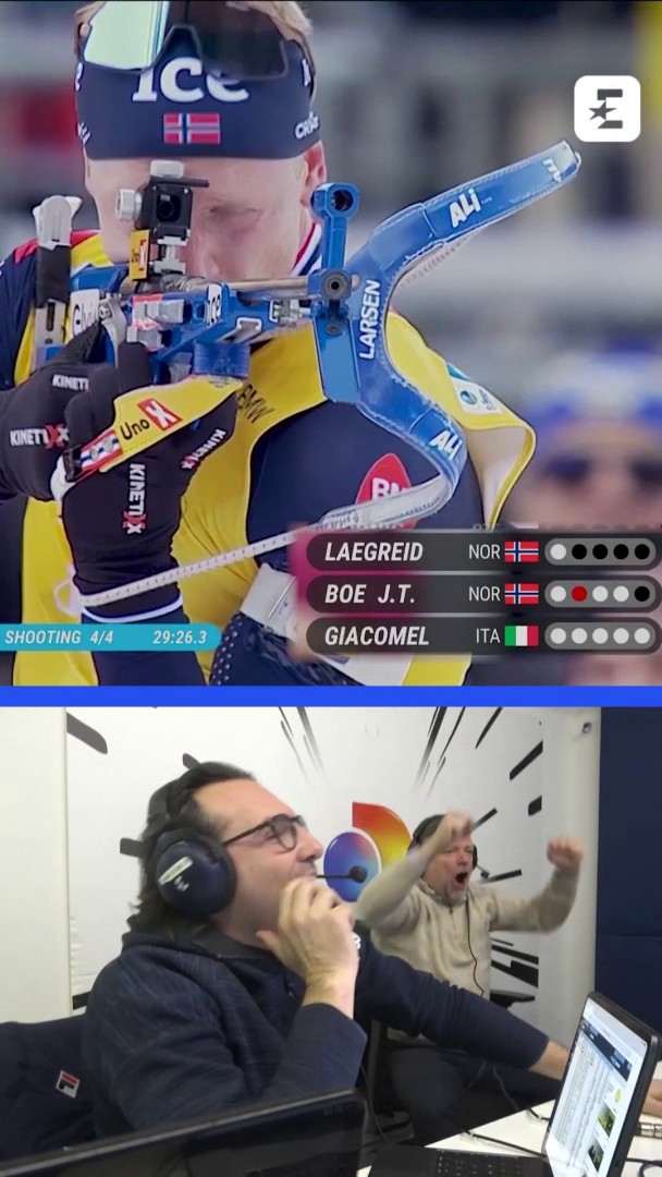 Tommaso, oggi ci hai fatto impazzire! 🇮🇹🏆 #EurosportBiathlon #Giacomel Massimiliano Ambesi Dario Puppo