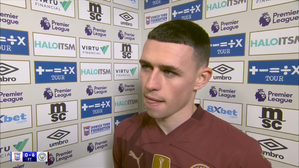 "One of our best performances this year!" 💪 Phil Foden reacts to Manchester City's ruthless 6-0 win over Ipswich 💬