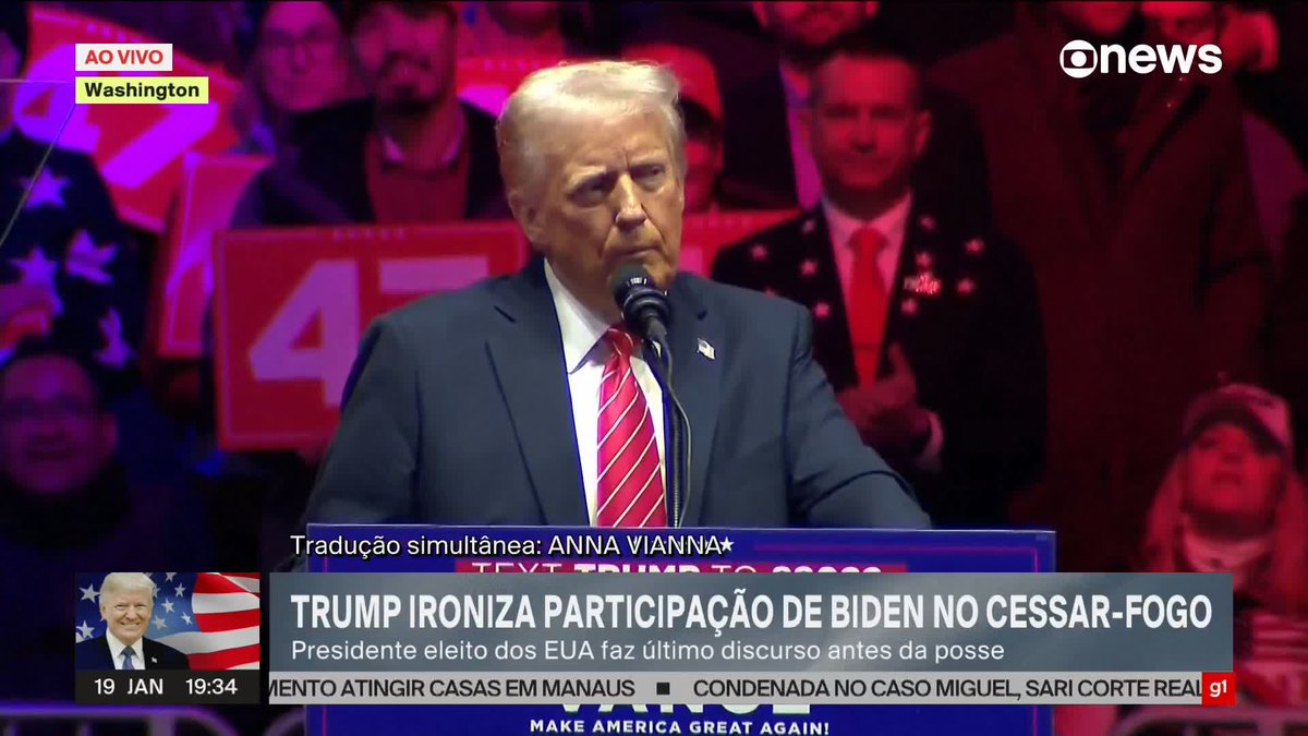 "Amanhã, quando o sol se pôr, a invasão das nossas fronteiras vai ter parado. Todas as pessoas que entraram ilegalmente vão, de uma forma ou de outra, voltar para casa", diz Trump. ➡ Acompanhe na #GloboNews: #EspecialDeDomingo #GloboNewsInternacional