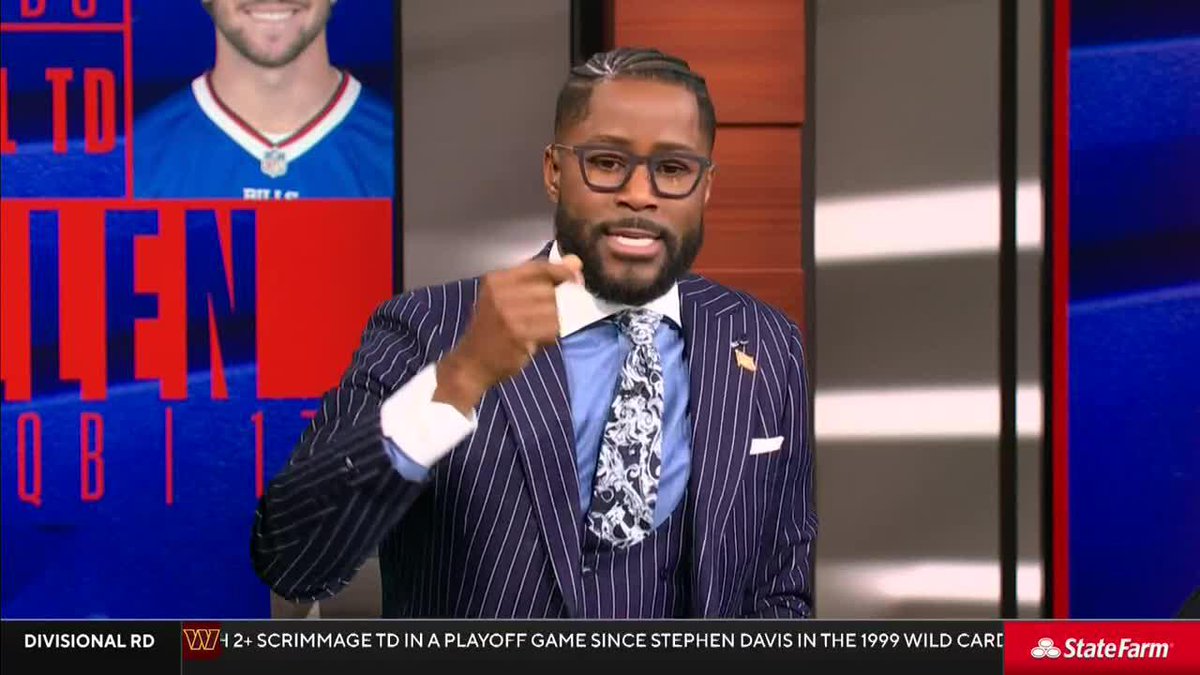 "He really played a flawless game even if the numbers and the statistics don't jump out at you." Nathaniel E Burleson gives Josh Allen his flowers after the big win 👏