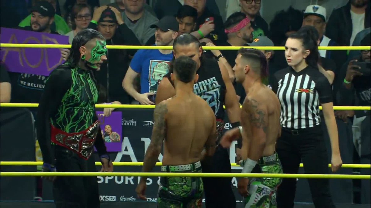 HOLD THE PHONE! The WWE NXT Tag Team Champions are at TNA Genesis! Axiom Nathan Frazer Watch #TNAGenesis on TNA+: