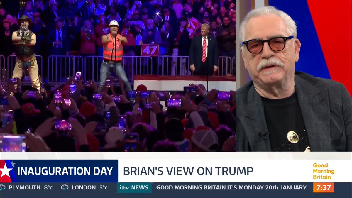 'The thing that worries me the more than anything else is how women are being treated' Legendary Scottish actor Brian Cox discusses his concerns over the second presidential inauguration of Donald Trump with Susanna Reid and Richard Madeley.