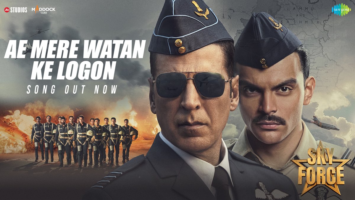 A heartfelt ode to all the sacrifices of our heroes! 🇮🇳🫡 #AeMereWatanKeLogon OUT NOW 🔗- #SkyForce releasing in cinemas this Friday, 24th January.