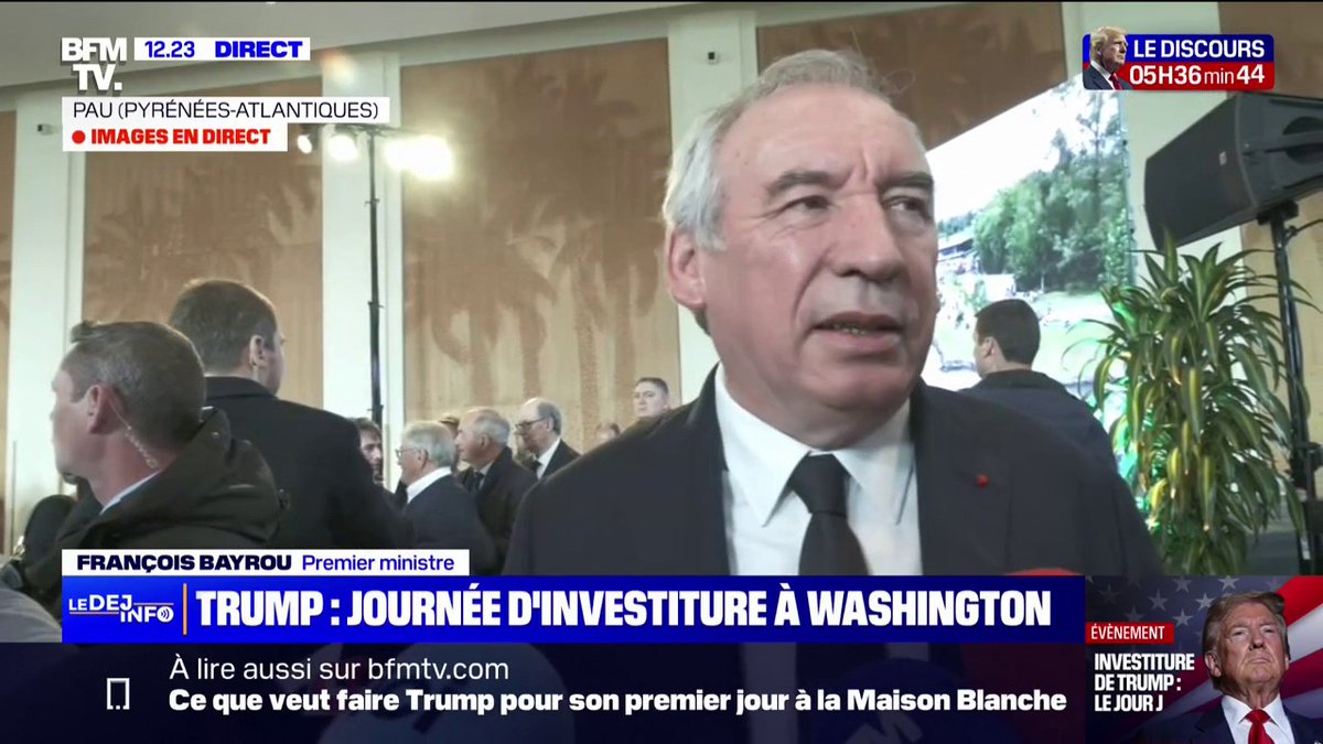 Investiture de Donald Trump: "Si nous ne faisons rien, nous allons être dominés", déclare François Bayrou