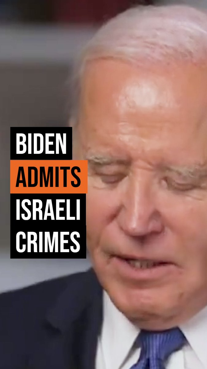 Joe Biden has publicly admitted Israel has committed war crimes. He thinks that will help save his place in history. But if Biden was being tried for his complicity in genocide, this clip alone would be sufficient to convict him.