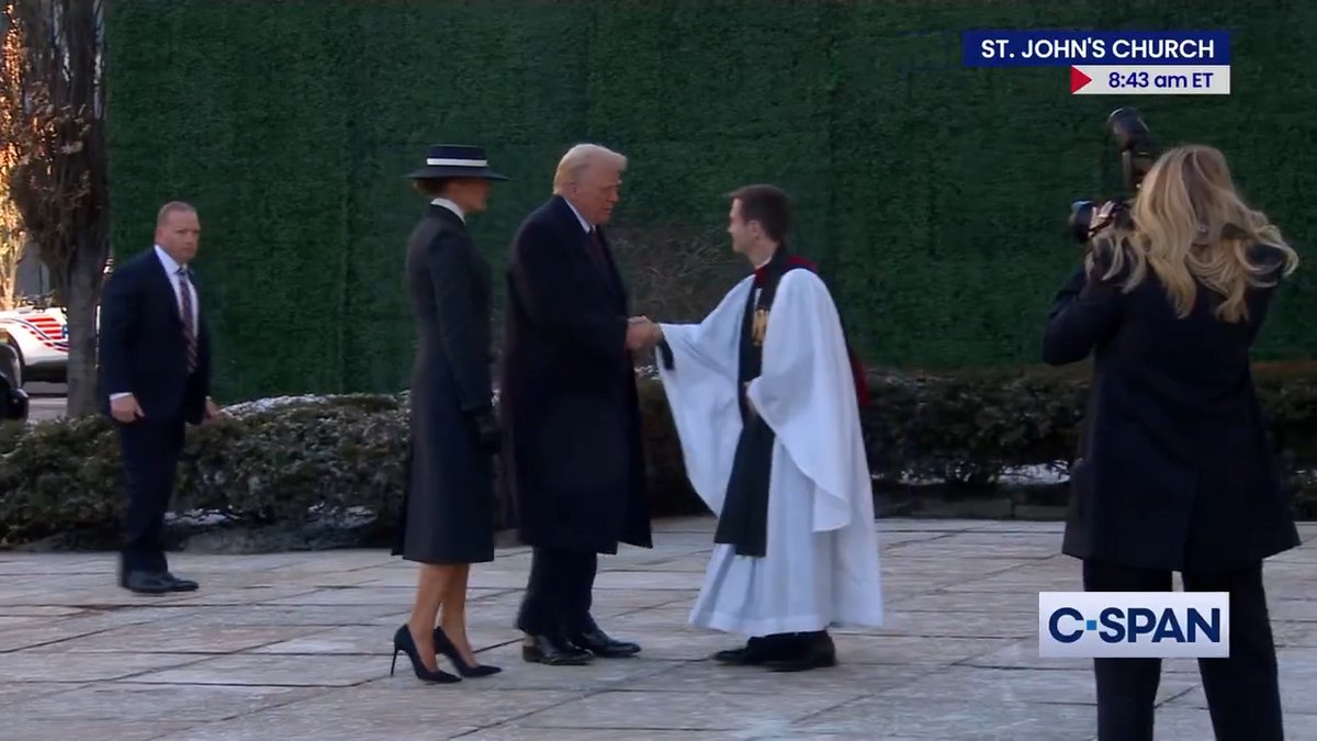 President-elect Donald Trump arrives at St. John's Episcopal Church.
