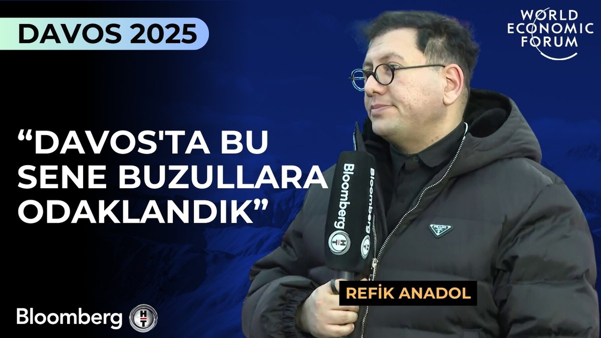 Medya Sanatçısı ve Yönetmen Refik Anadol: 📍 "Davos'ta bu sene buzullara odaklandık." #WEF #BloombergHTWEF2025