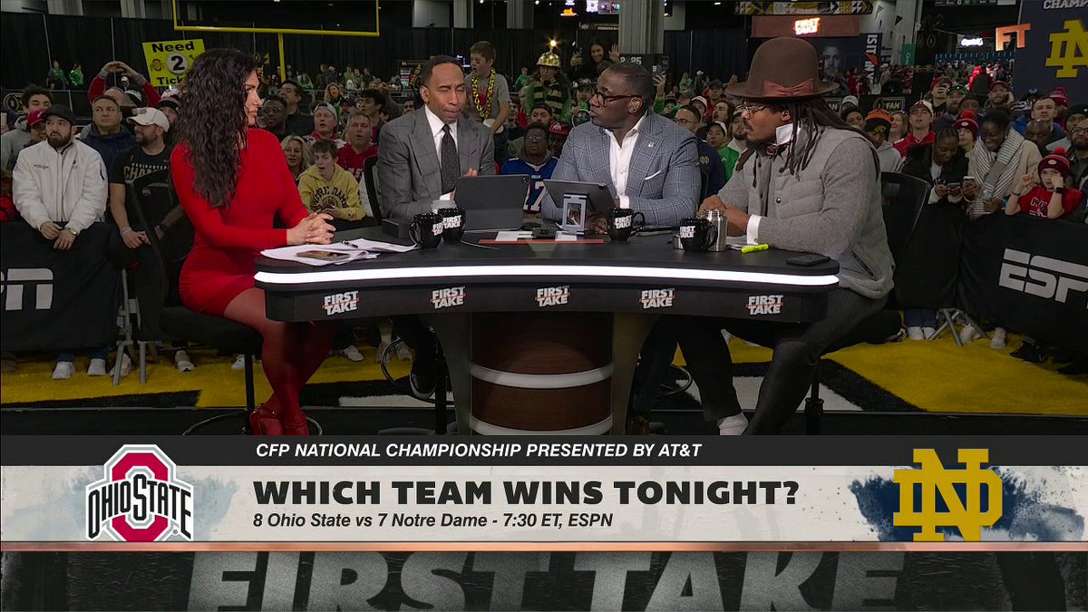Our squad locks in their picks for the CFP National Championship: shannon sharpe: Ohio State Cam Newton: Notre Dame Stephen A Smith: Ohio State Molly Qerim: Notre Dame
