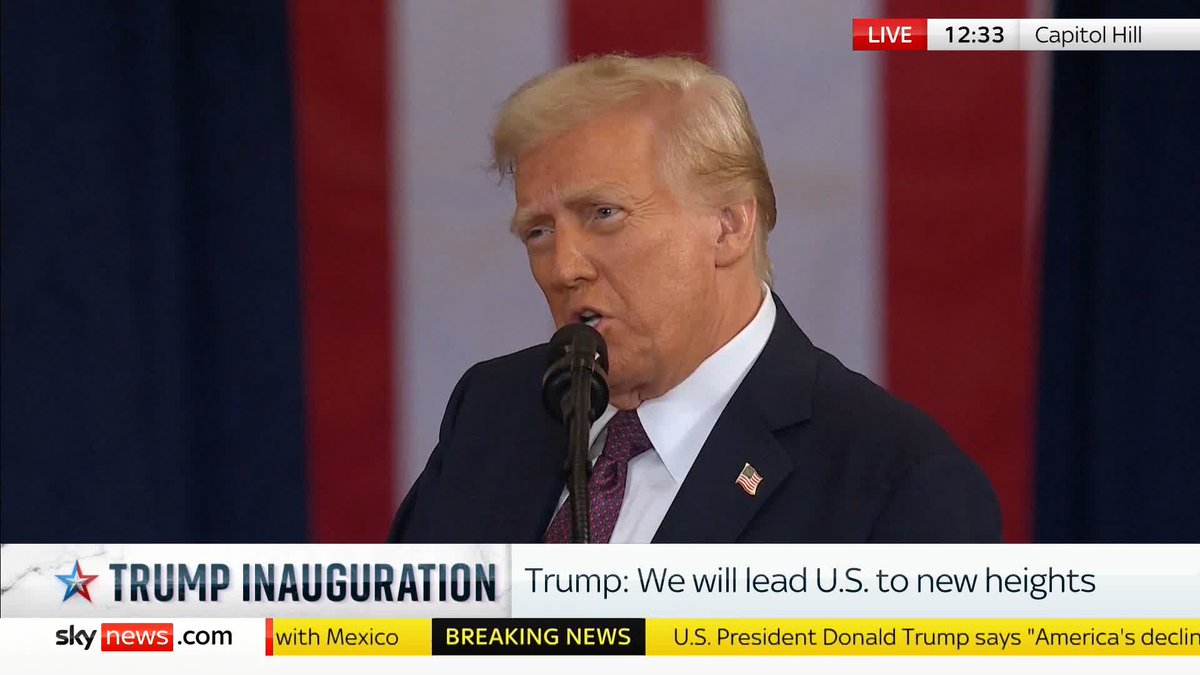 'We are going to be changing the name of the Gulf of Mexico to the Gulf of America.' US President Trump speaks about his executive orders that he will sign. He adds: 'We will restore the name of a great president, William McKinley to Mount McKinley where it belongs.’
