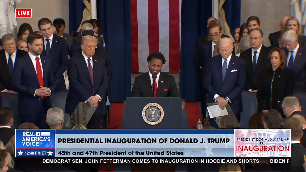 "LET FREEDOM RING!" Reverend Lorenzo Sewell bringing great energy and praise into the Capitol and inauguration!