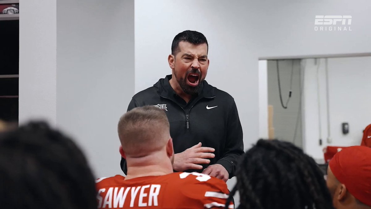 Ryan Day had OSU ready to run through a wall 👏 ‘Inside the College Football Playoff’ on ESPN+ and Disney+ 🎥