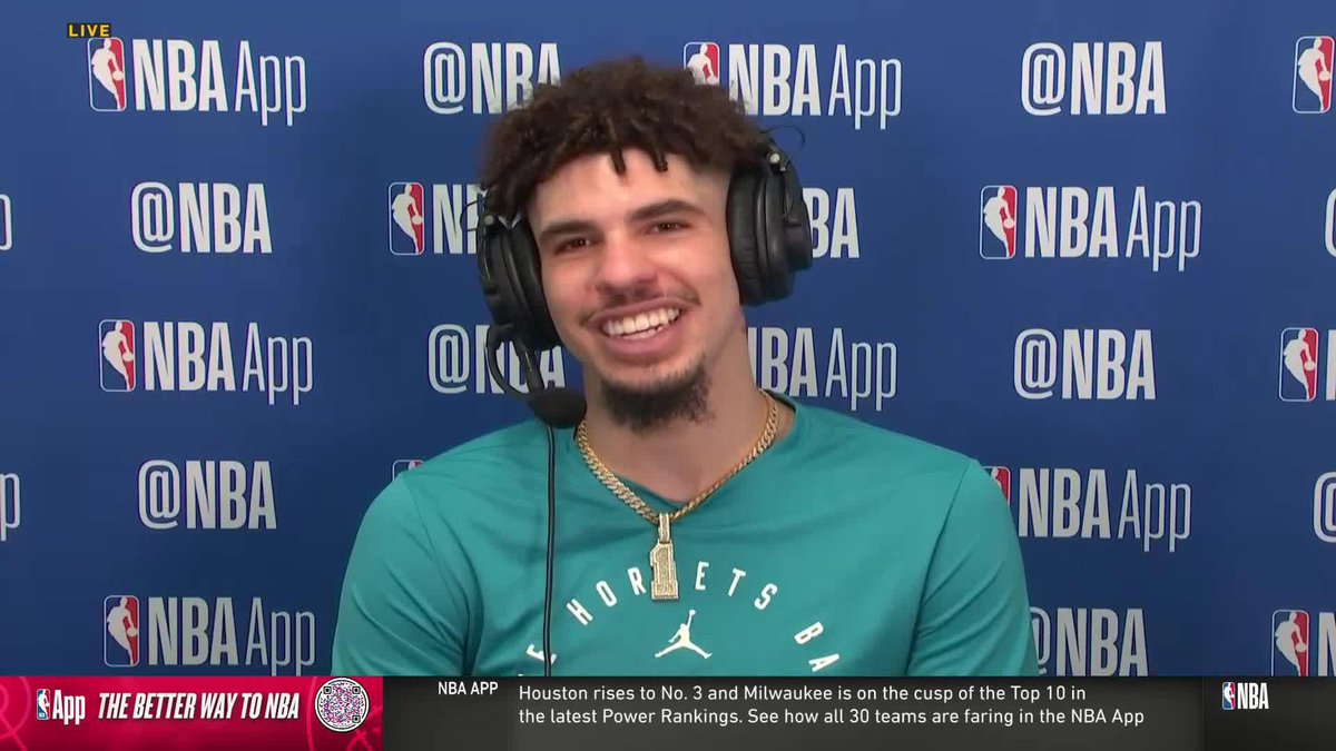 "I feel like I'm an All-Star every year" ✨ LaMelo Ball joins the GameTime crew after the Hornets win over Dallas 🗣️