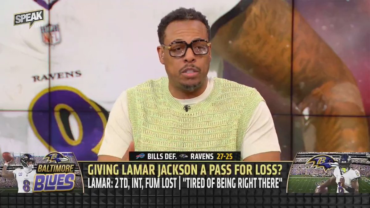 .Paul Pierce isn't giving Lamar Jackson a pass for the loss.
