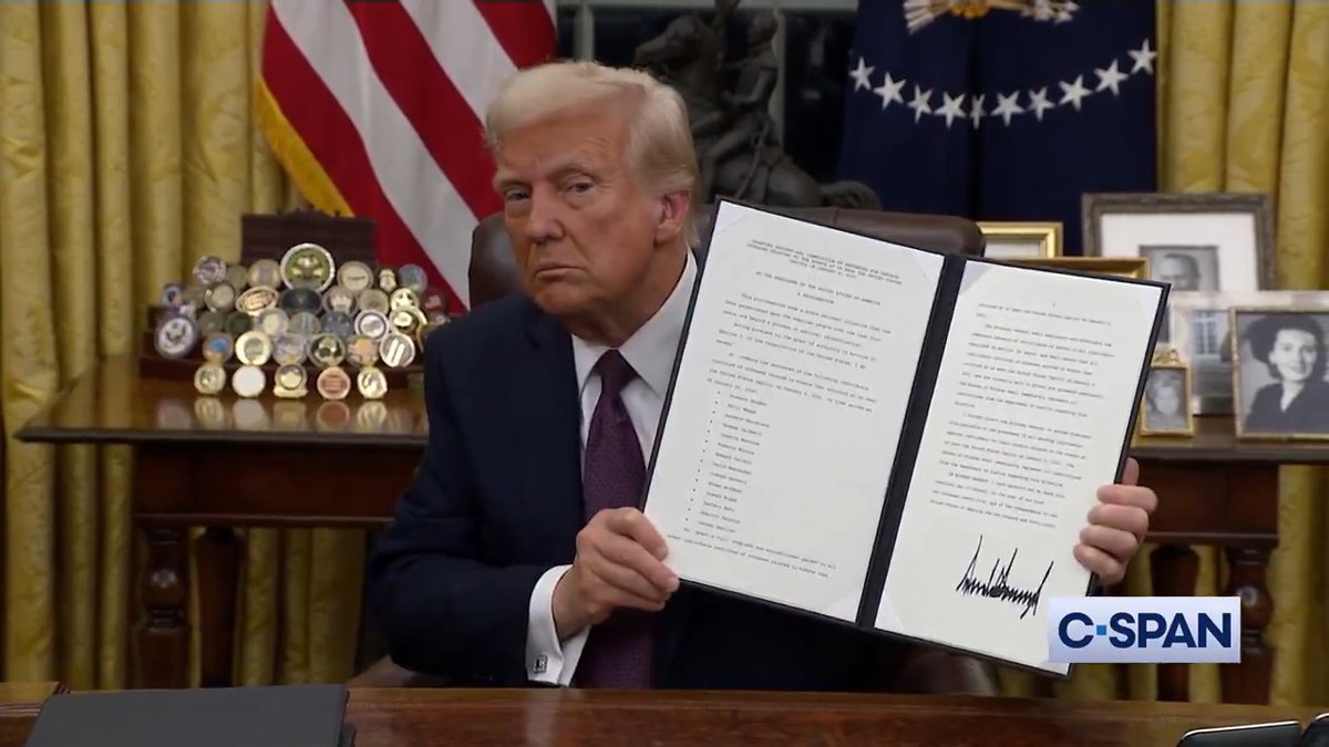 BREAKING: President Trump signs executive order pardoning approximately 1,500 January 6th protestors.