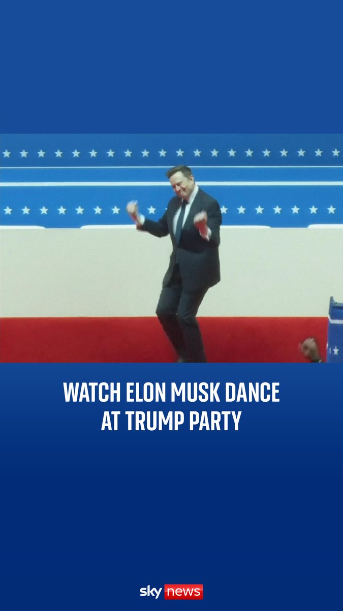 Watch Elon Musk dance and give a speech after Donald Trump officially became president 👇