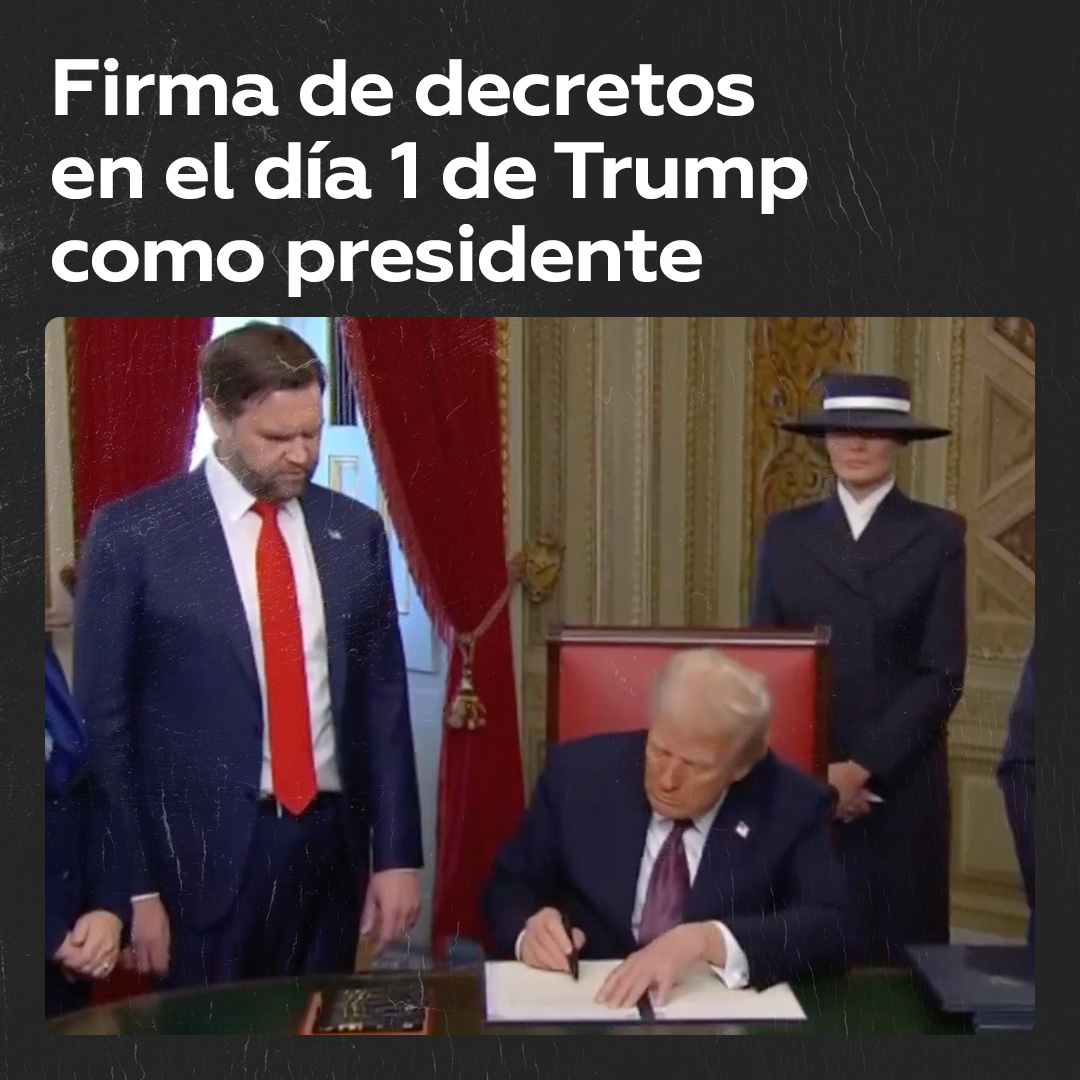 ⚡️ Donald Trump firma órdenes ejecutivas en su primer día como presidente En su primer día, el presidente Trump firmó órdenes ejecutivas que estarían relacionadas con su gabinete
