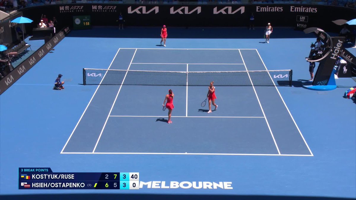 No.3 seeds getting it done in 3 to make it into the semis - Hsieh/Ostapenko, too good on the day 👌 Wide World of Sports • ESPN • @eurosport • WOWOWテニス • #AO2025